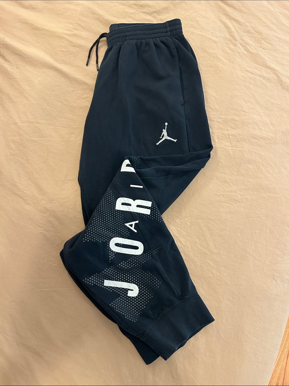 Jordan Black Sweatpants with White Jumpman and Lettering